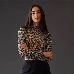 Maeve by Anthropologie mesh turtleneck